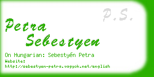 petra sebestyen business card