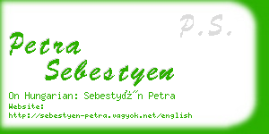 petra sebestyen business card